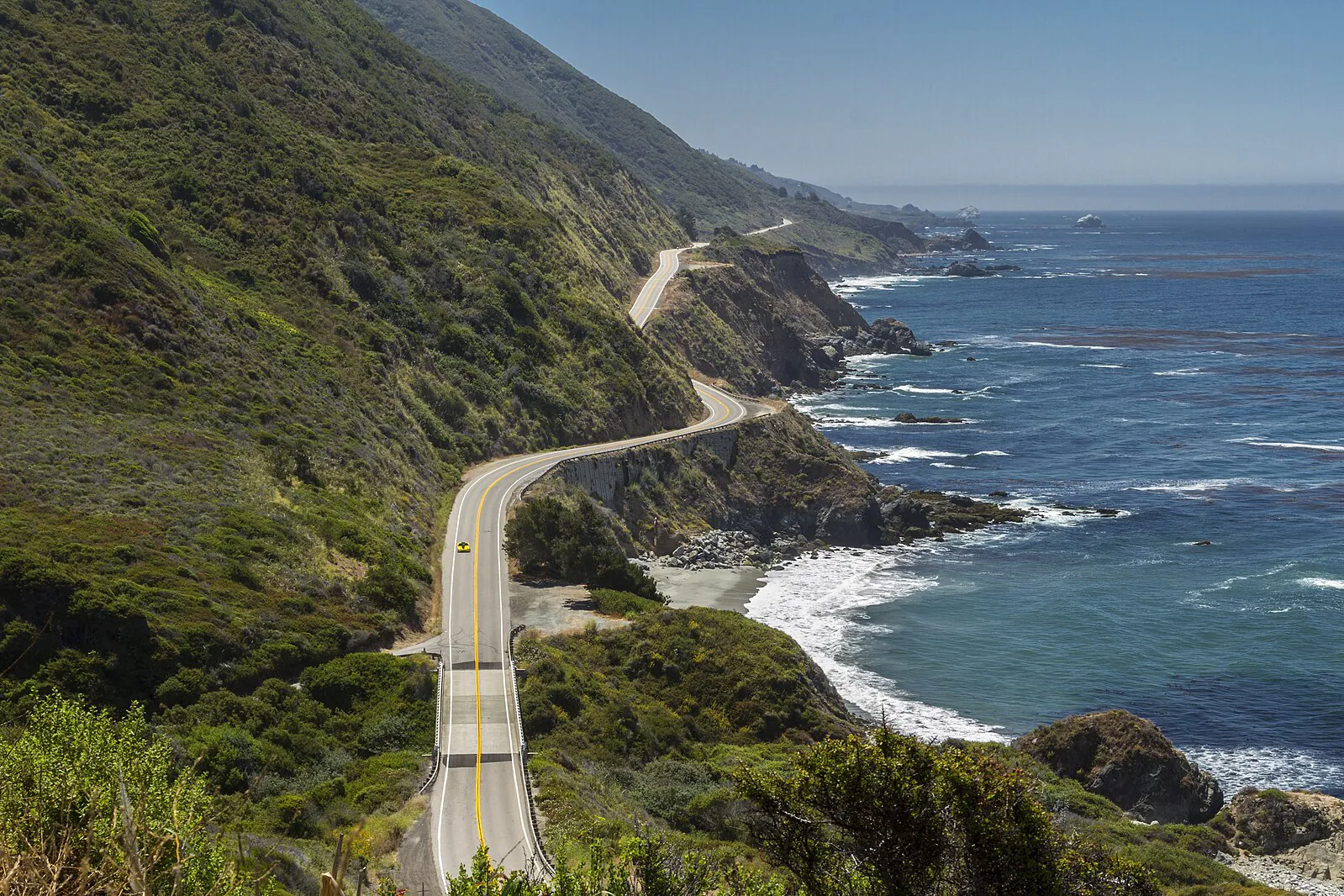 Route 1 highway arial photo in Big Sur California