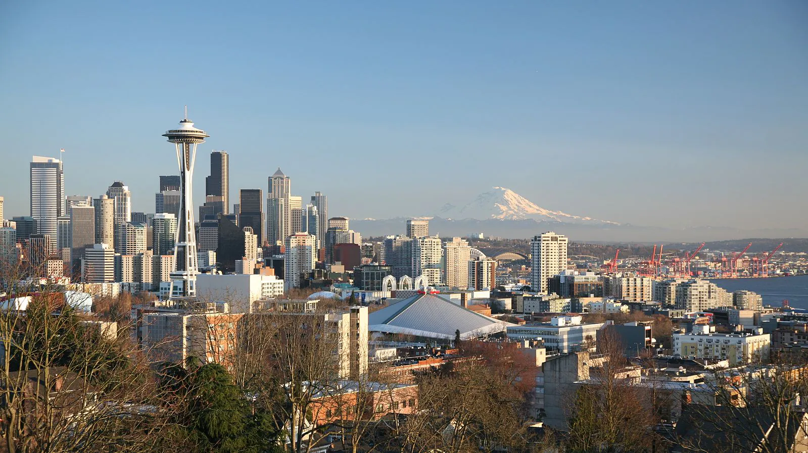 Seattle skyline Mount Ranier