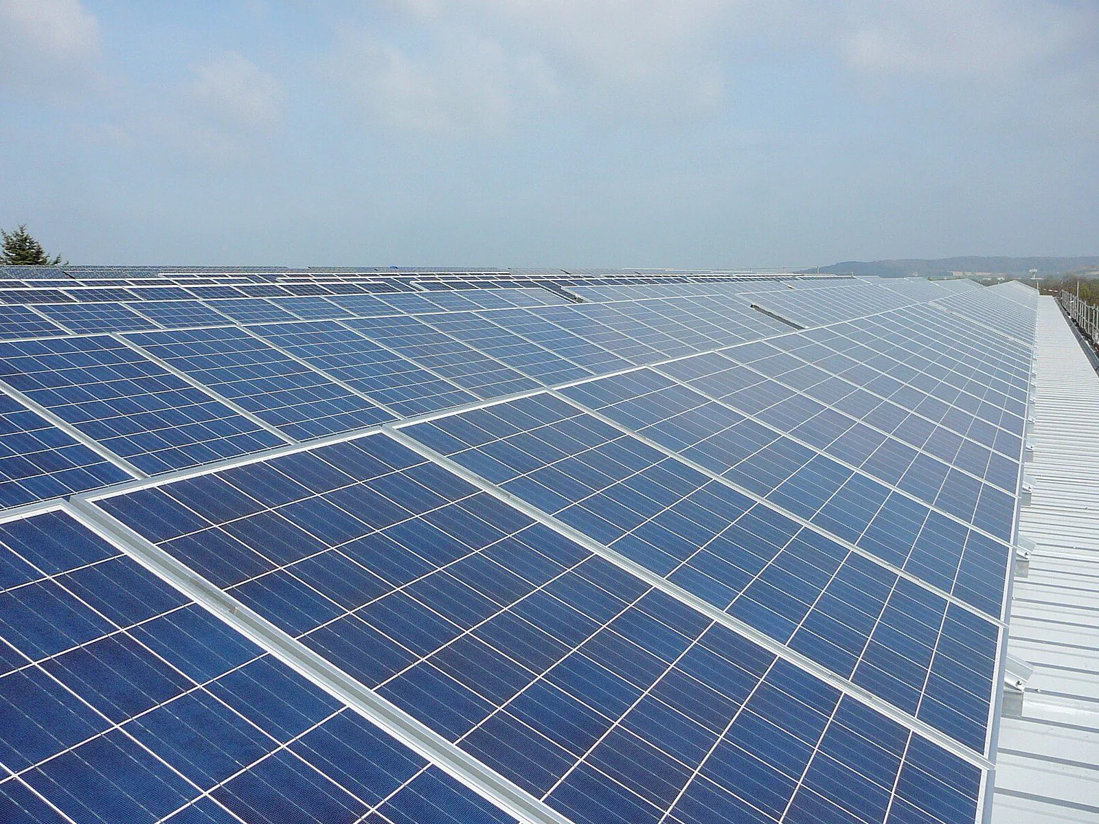 solar panels under blue sky