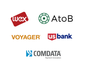 Wex AtoB Voyager US Bank Comdata logos