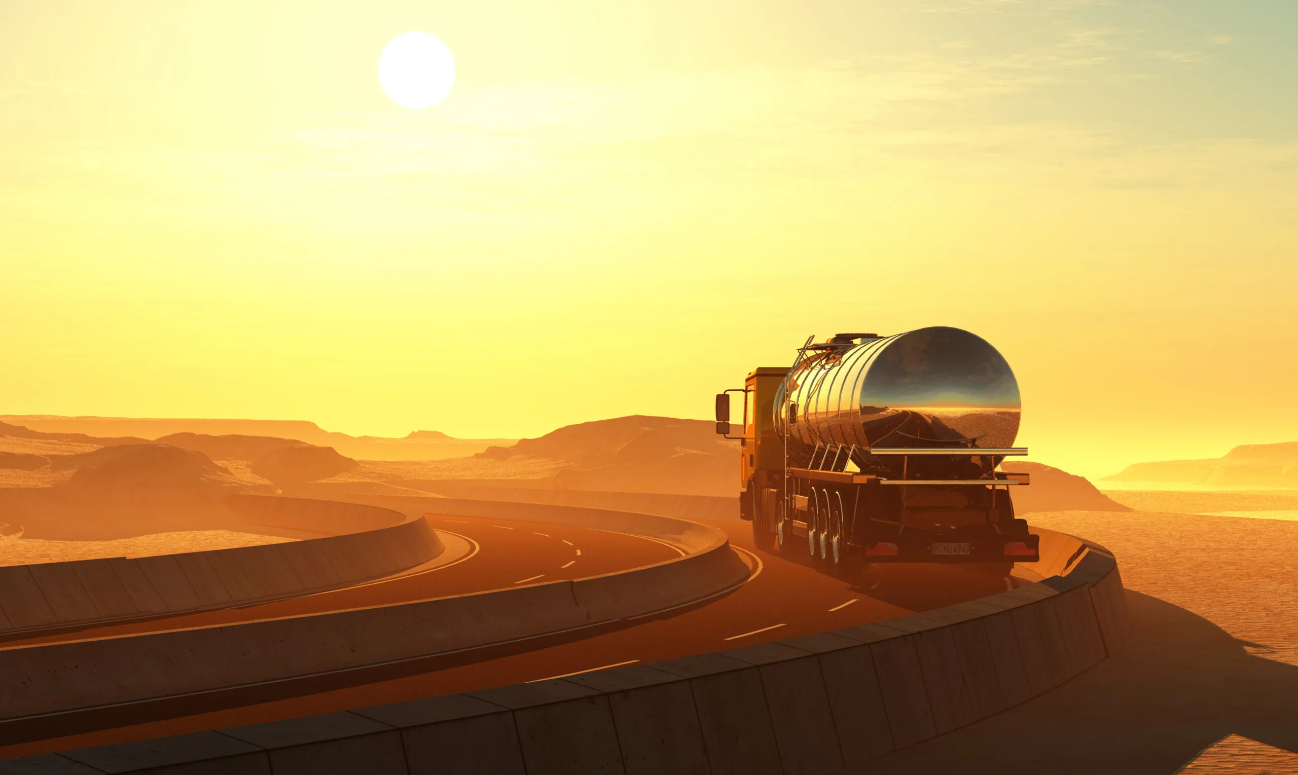 Truck driven in the desert